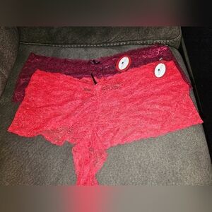 Lace Women's Intimates Set - Red and Burgundy
